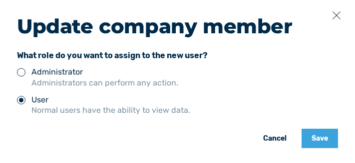 Update company member dialog