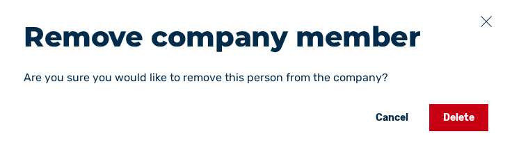 Remove company member dialog