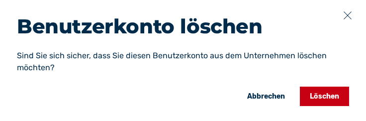 Dialog Benutzerkonto löschen